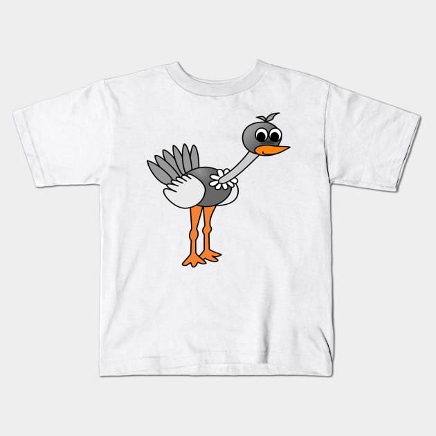 ostrich Kids T-Shirt by PJZ